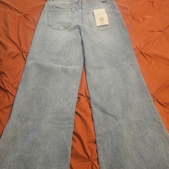 High-Rise Light Blue Wide Leg Jeans for Women Risen - Picture 4 of 4